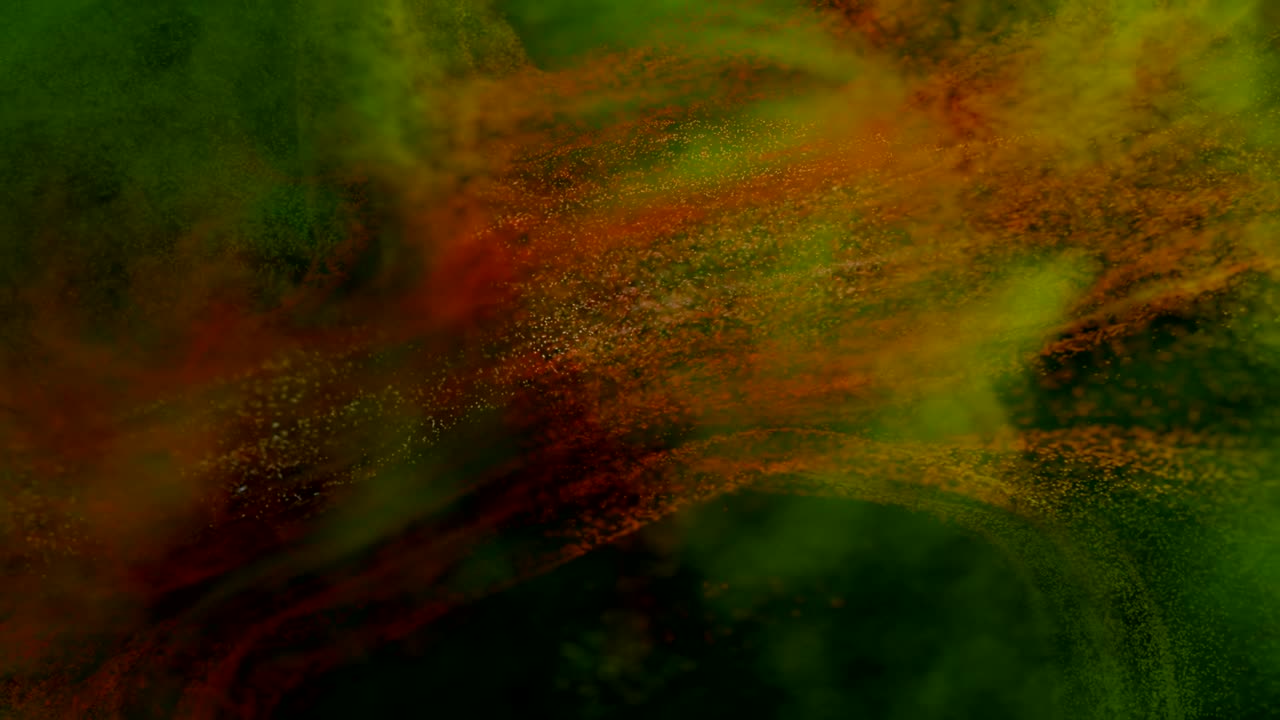 una increíble vista macro de una explosión de polvo de pintura cg.