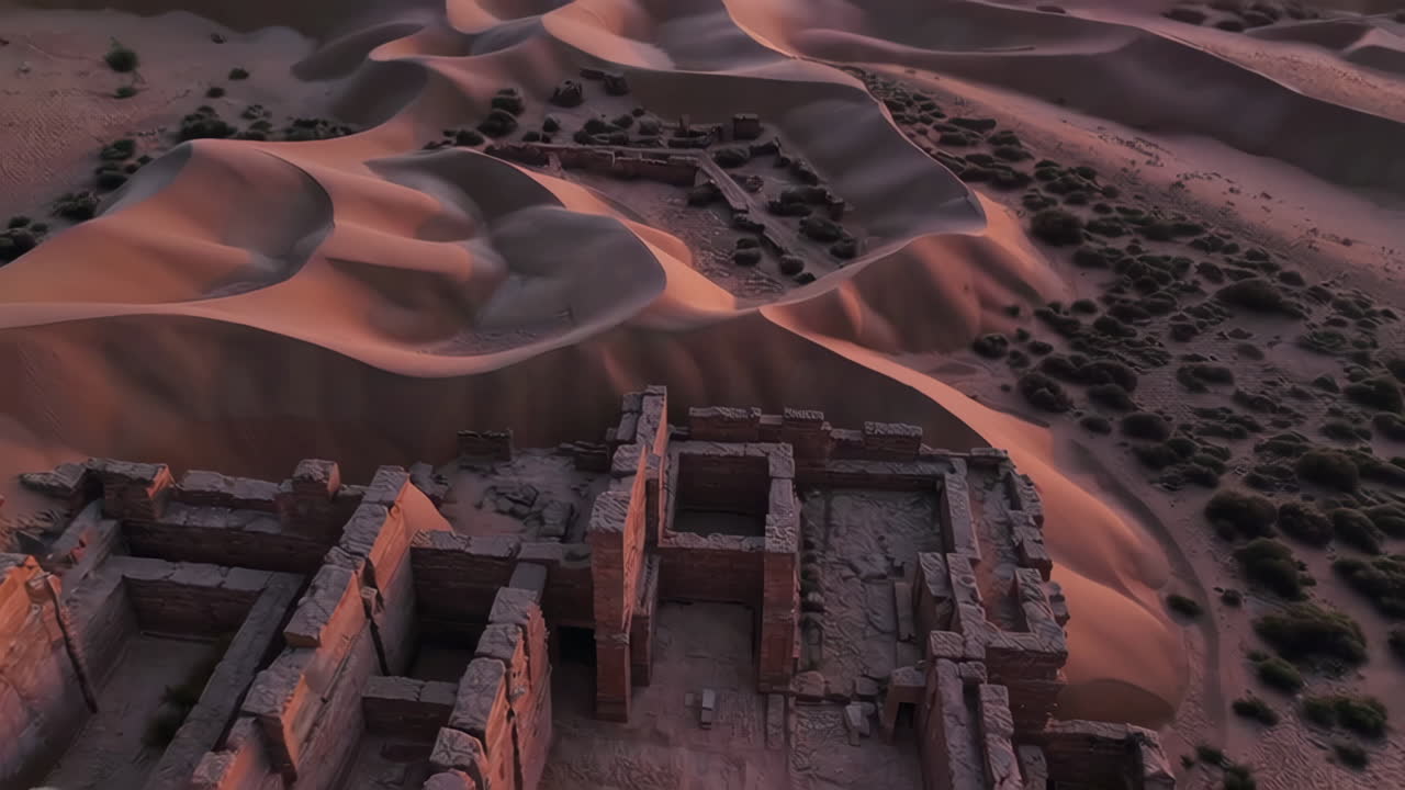 Ancient Ruins in the Desert at Sunrise
