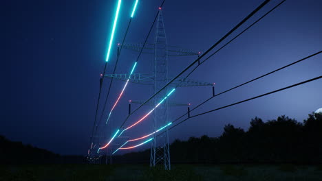Energía-Que-Fluye-A-Través-De-Líneas-Eléctricas