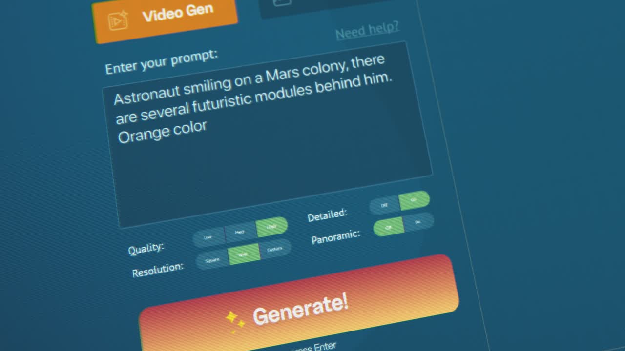 Astronaut on Mars Colony in Futuristic Modules