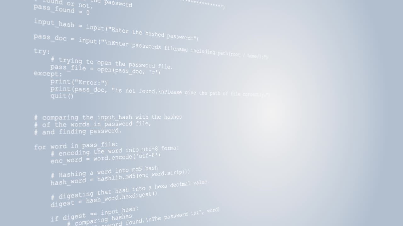 Computer Hacking code on white elegant background