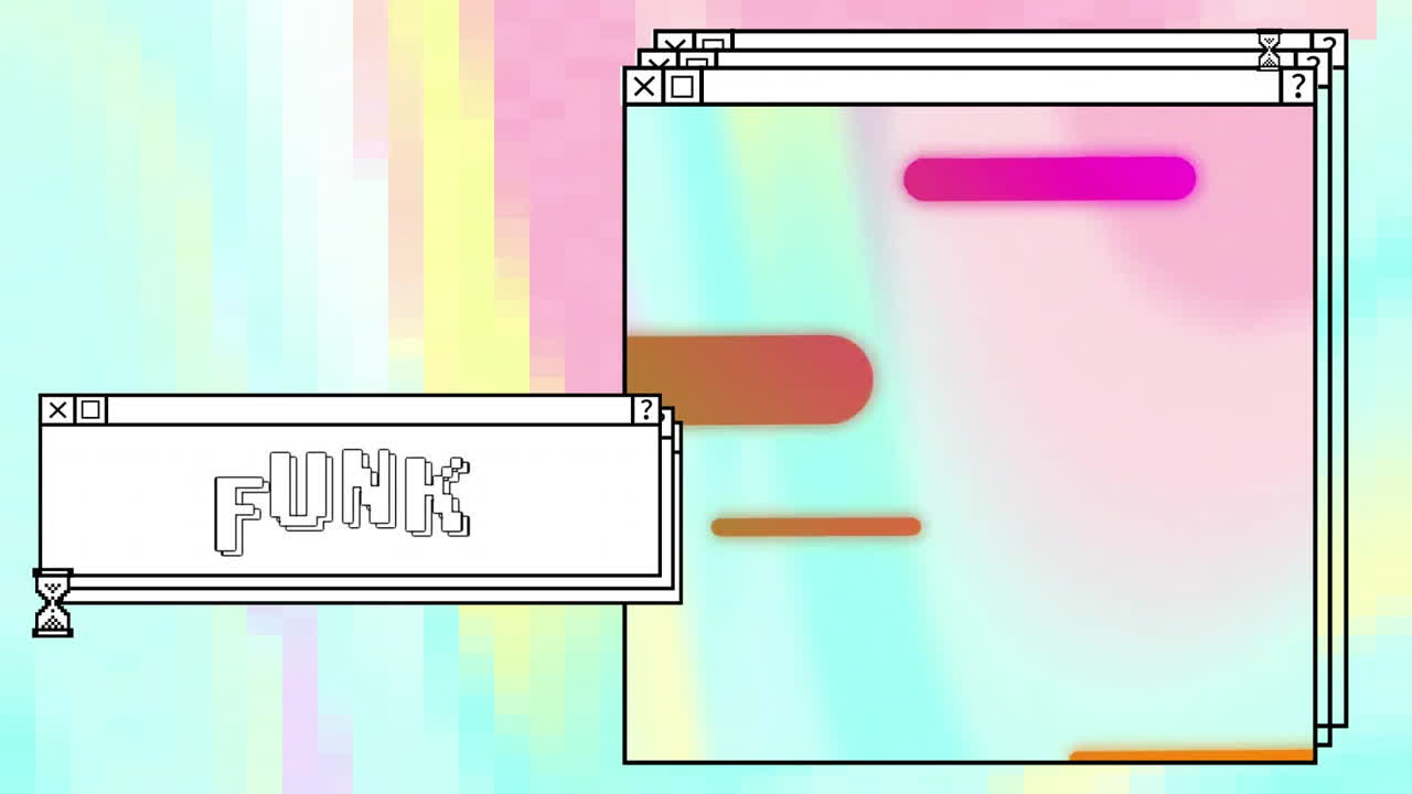 컴퓨터 화면과 생동감 넘치는 배경 위에 크 텍스트의 애니메이션