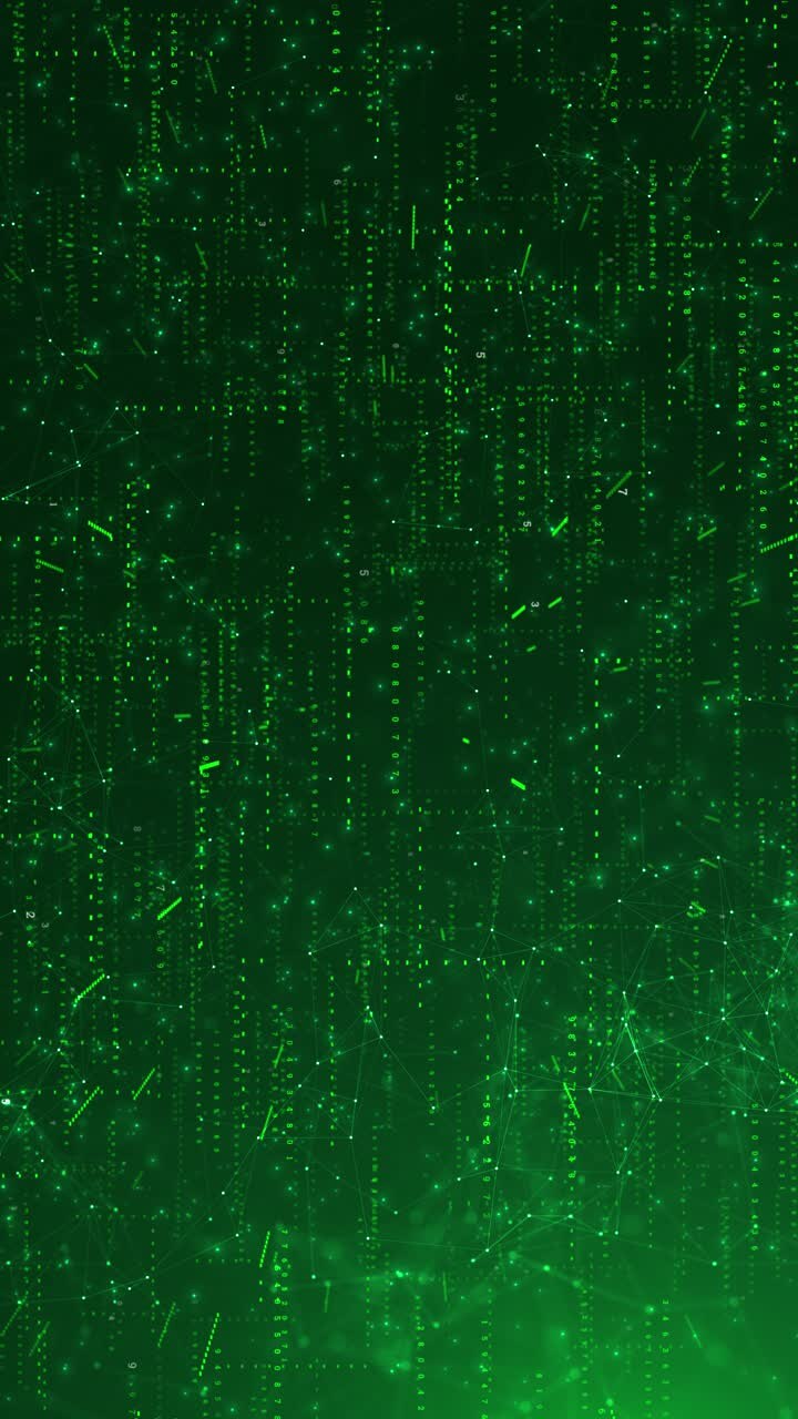Plexus green grid fused with glowing circuit lines futuristic data flow abstract connections and
