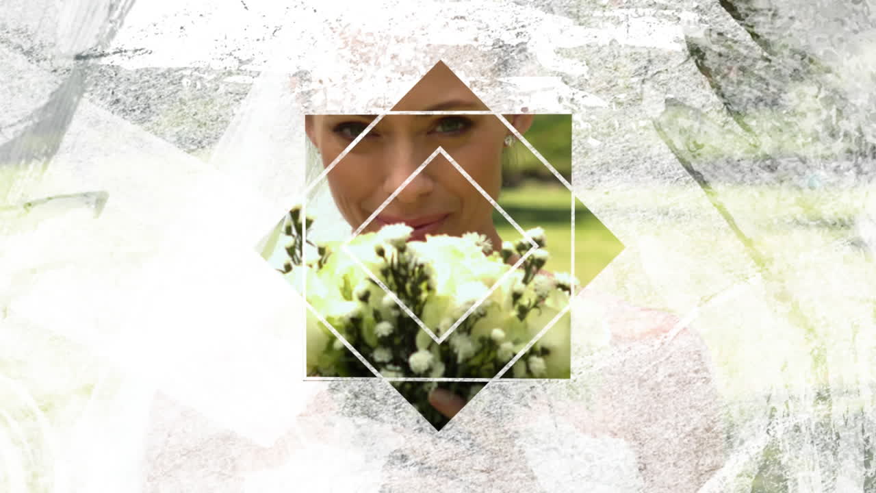 mujer casada a través de un primer plano en forma de estrella blanca