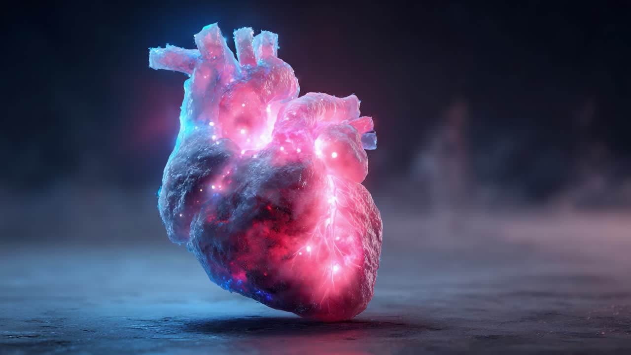 A Stunning Visualization of a Glowing, Ethereal Heart, Radiating Colors and Light in a Dreamy Atmosphere, Symbolizing Love, Emotion, and Vitality in a Celestial Realm