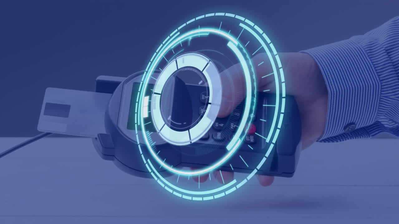 Animation of scope scanning over payment terminal