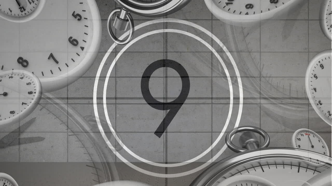 검은색과  ⁇ 색 4k 필름 카운트다운