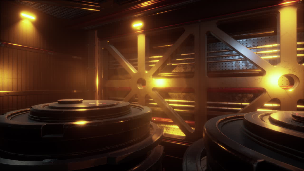 배경 과학소설 실내 방 과학소설 우주선 복도