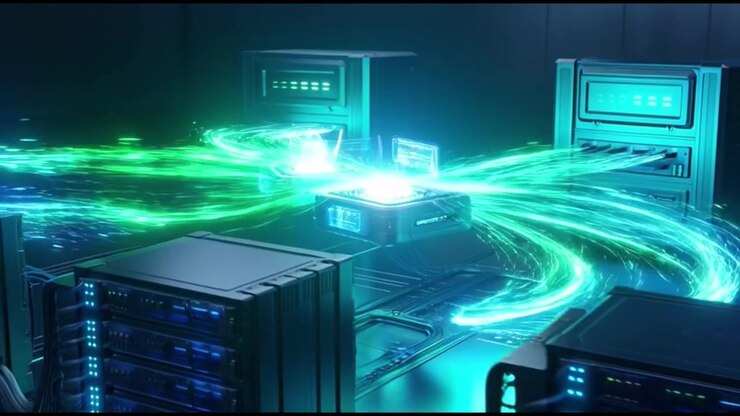 Digital Data Transfer Between Server Racks and Processing Units