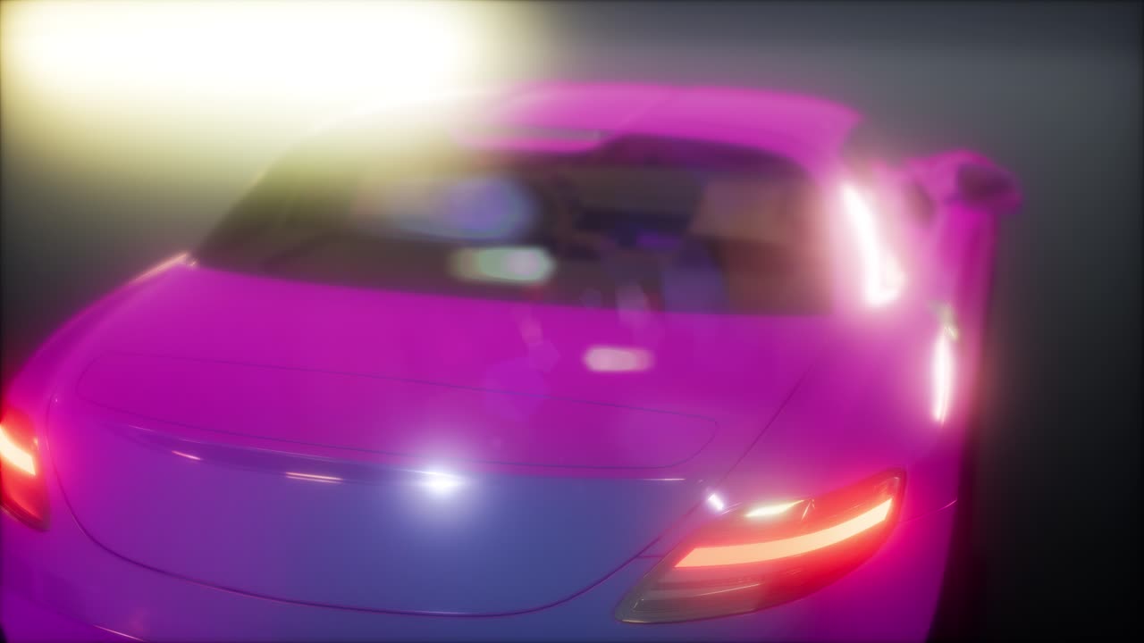 coche deportivo de lujo en un estudio oscuro con luces brillantes