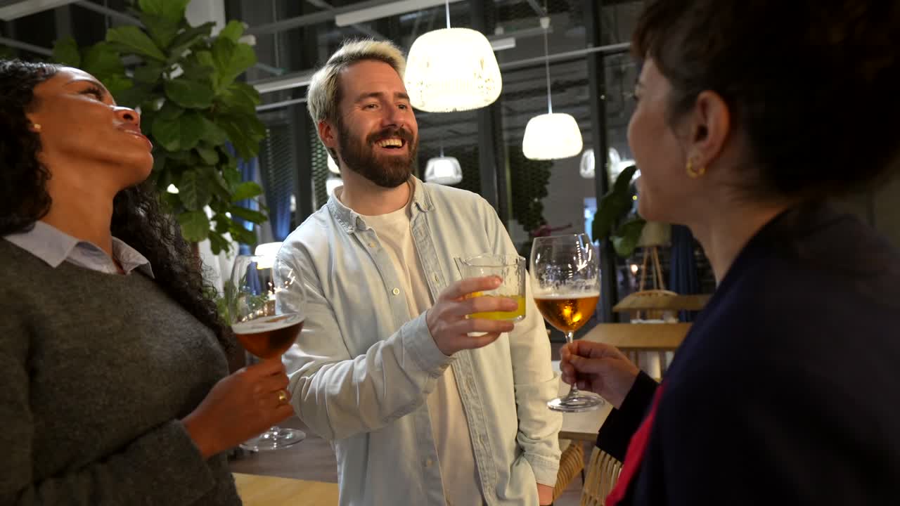 People celebrating with drinks