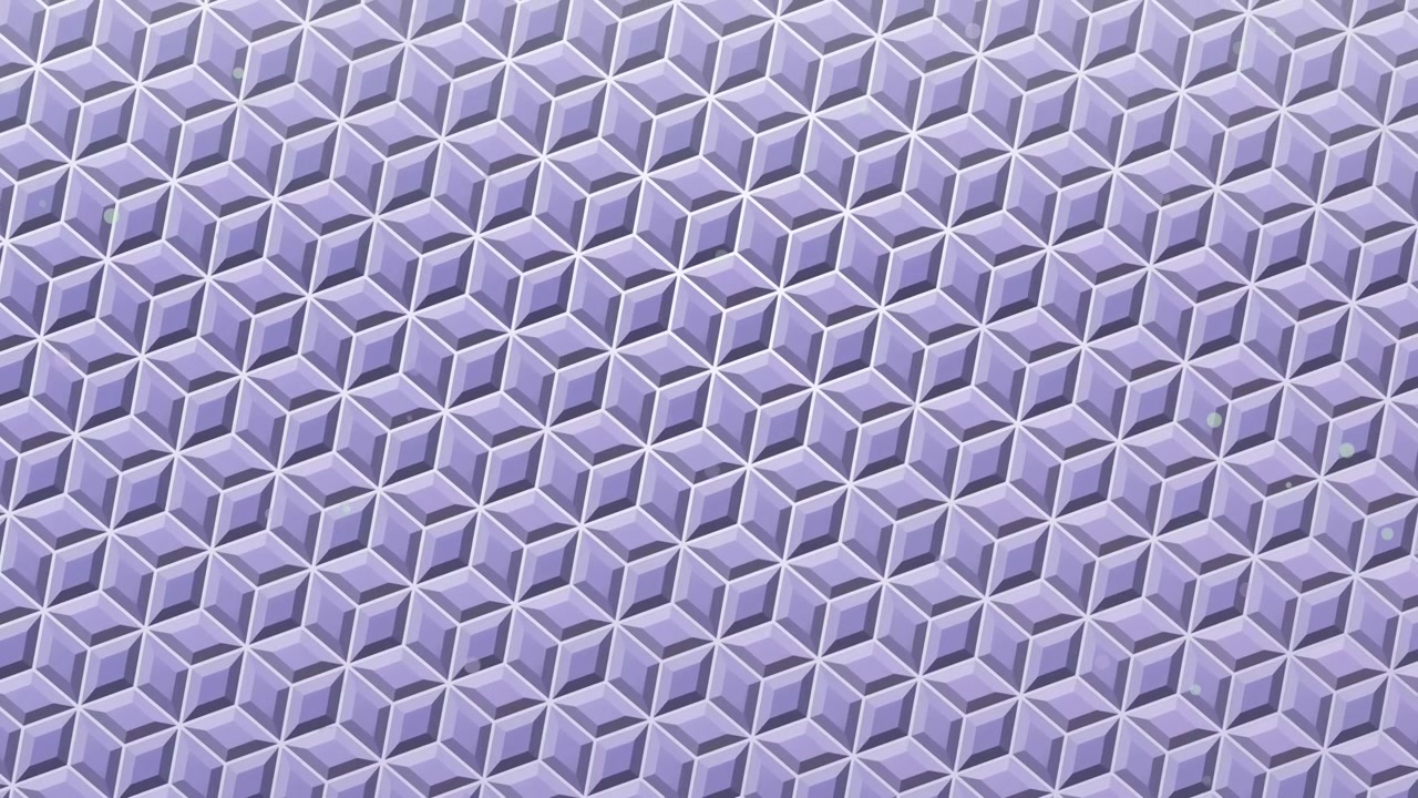 Seamlessly looping 3D geometric background of beveled cube tiles with soft even lighting.