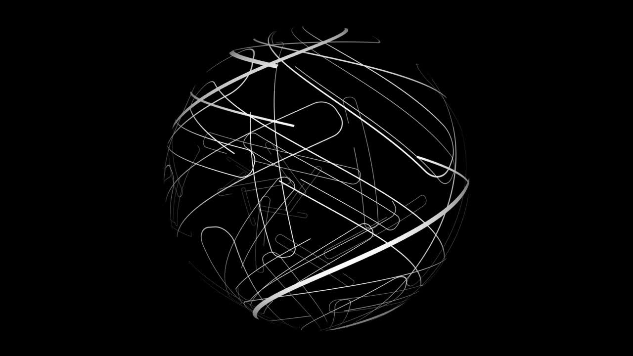 animación de giro de la esfera de rayas abstractas.