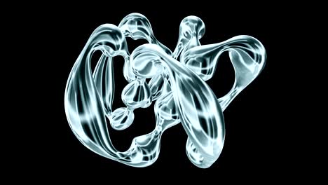 abstract liquid shape moving and rotating loopable element