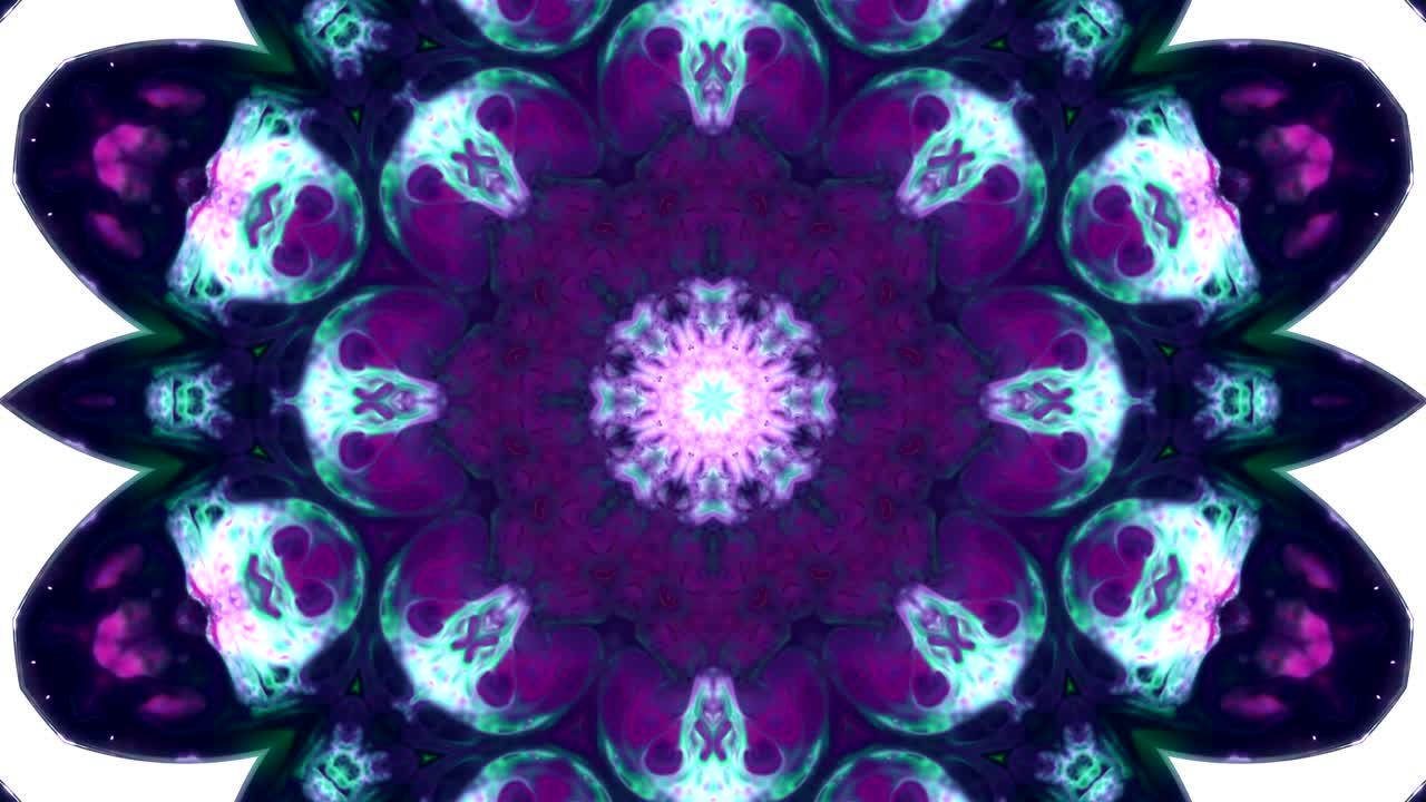 movimiento de caleidoscopio abstracto: círculos geométricos y formas de estrellas