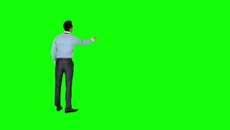 rear view of a businessman gesturing