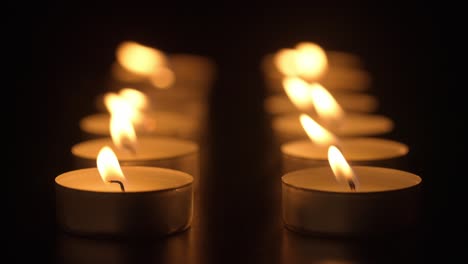 tea lights in the dark