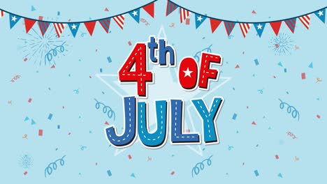 patriotic animation with fireworks and bunting celebrating independence day. vibrant colors and dynamic transitions create a festive atmosphere