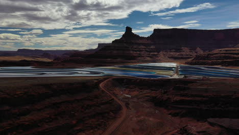 aerial view of a potash mine in moab, utah