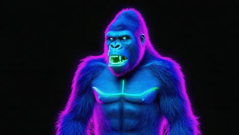 ape with a futuristic neon glow