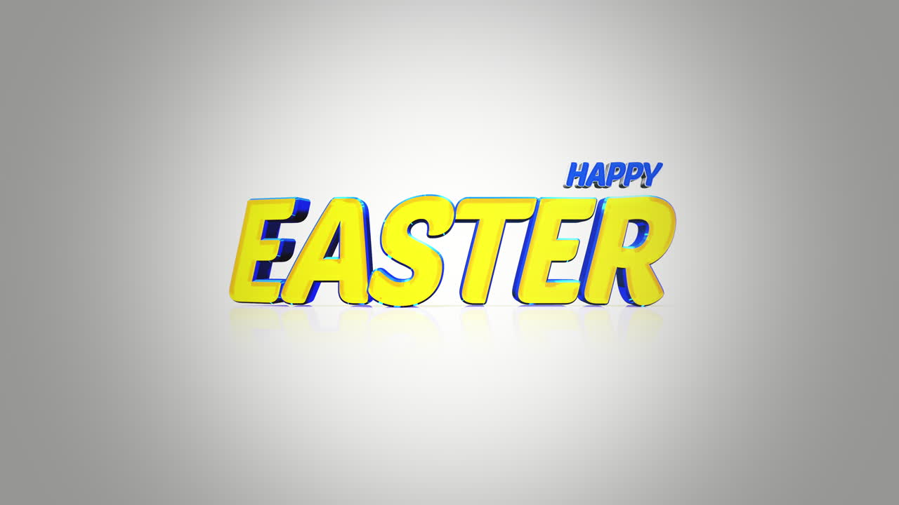 Auguri di Buona Pasqua con testo giallo e blu