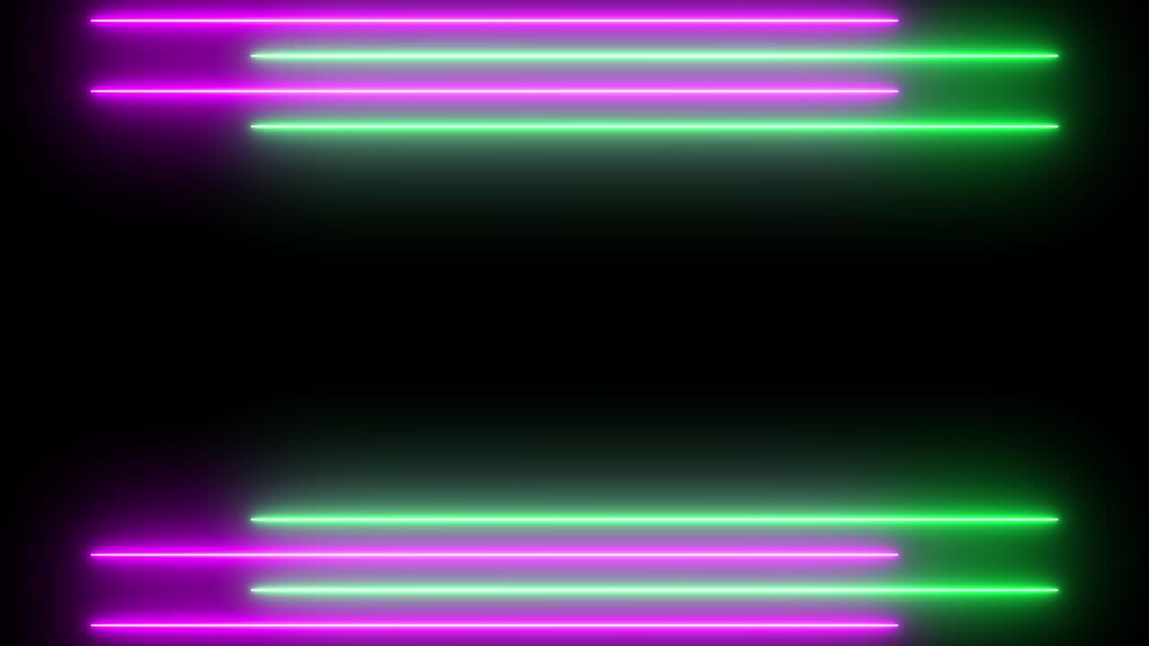 Abstract Neon Lines Expanding and Glowing on Black Background