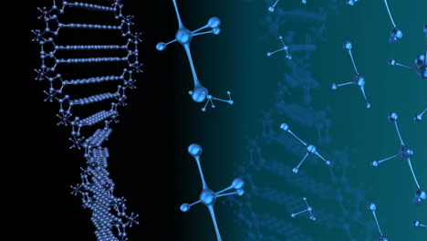 moving 3d dna strand and molecules