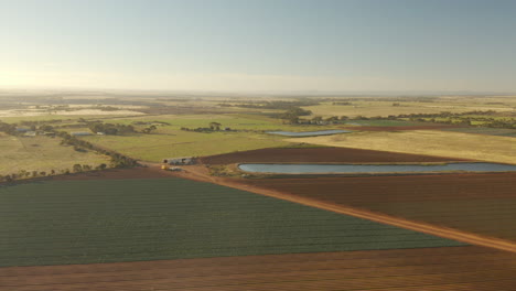 aerial view of farmland