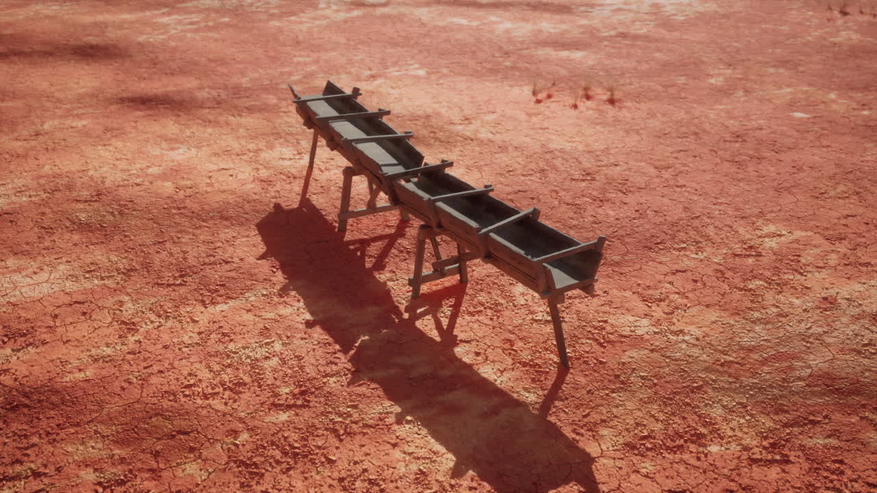 viejo acueducto de madera tradicional en la sabana