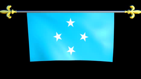 bandera animada de micronesia con un gran bucle