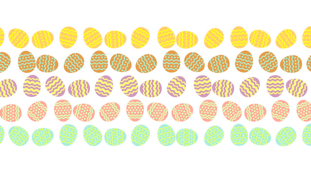 롤링 이스터 에그 루프 애니메이션 4k 백색 배경