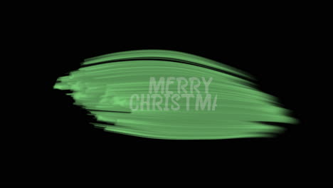 merry christmas with green brush on black background