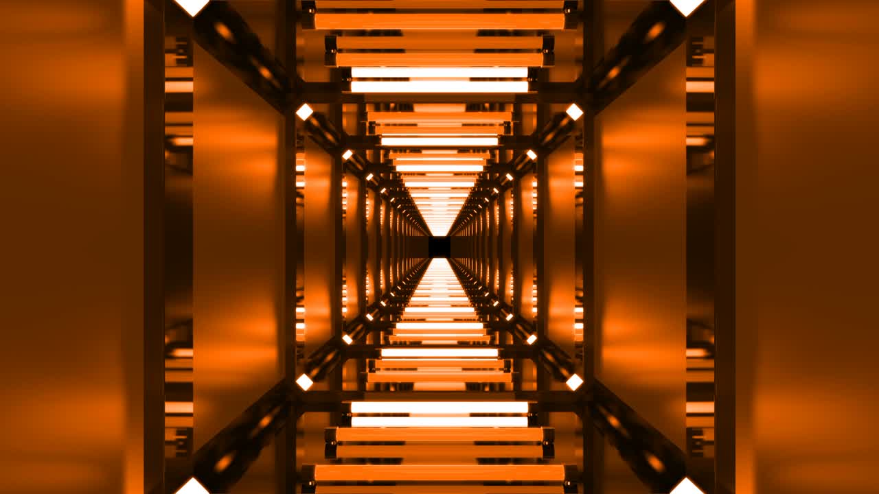 túnel tecnológico de fondo naranja con resolución de 4k