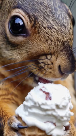 squirrel eating ice cream