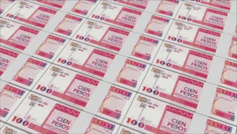 100 cuban peso banknotes printed by a money press