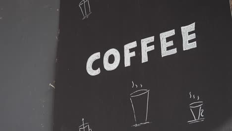 El letrero de la cafetería.