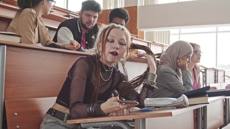 Female Student Getting Bored during Lesson