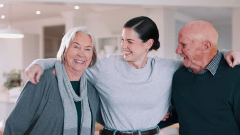 senior, man and woman with daughter