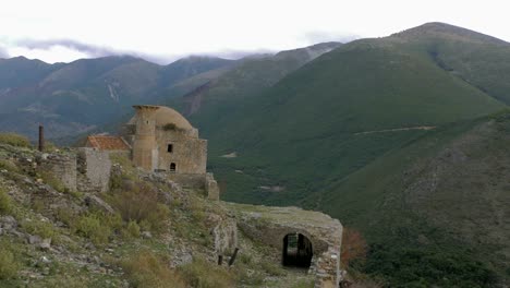 albania, borsh. remains of the sopot castle. ruined mosque. time lapse.