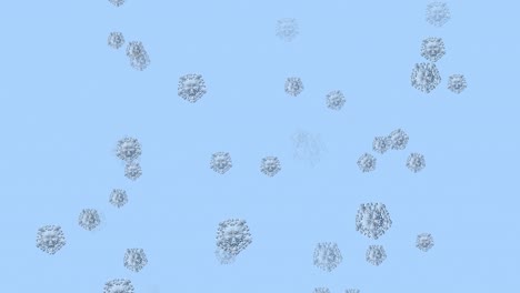 copos de nieve en diseño gráfico de patrón sin costuras en fondo azul pálido en video 4k.