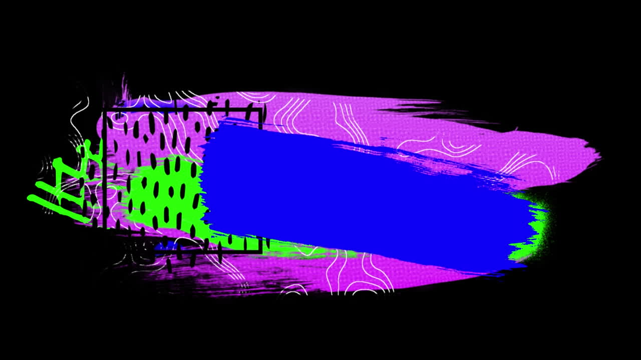 Animazione di grafiche geometriche colorate su sfondo nero