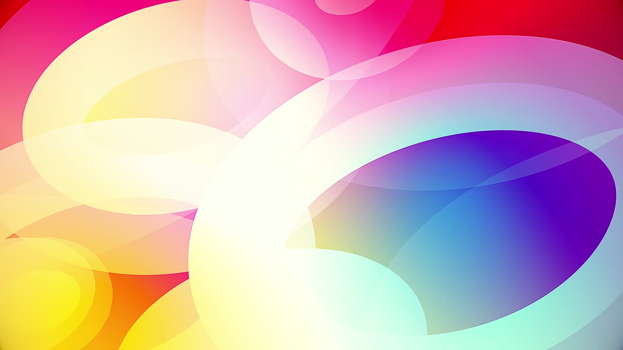 다채로운 모양의 느린 동작, 비디오 배경 유리 모양과 투명한 원형