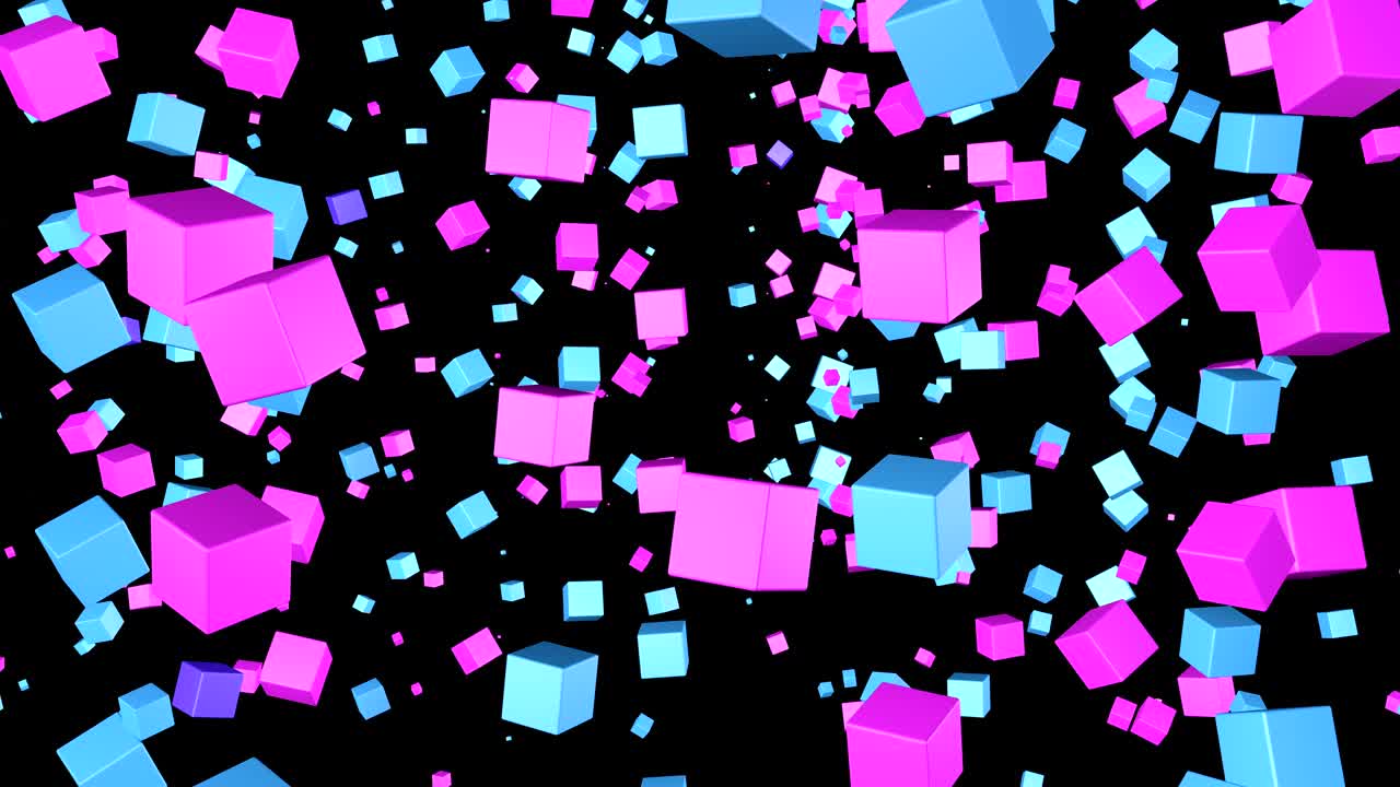 fondo de bucle de cubos de neón