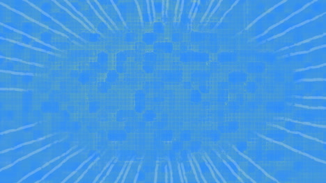 animation of white lines over shapes on blue background