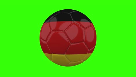 bandera alemana en la pelota gira sobre un fondo alfa verde transparente, bucle