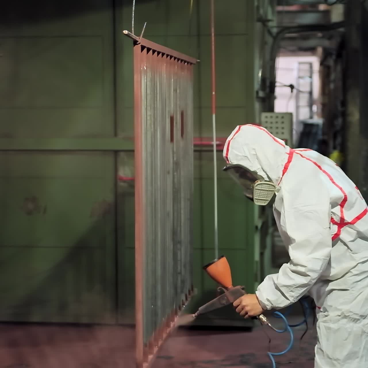 Powder coating of metal parts