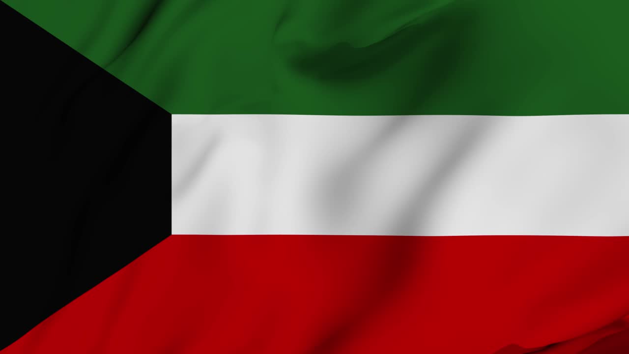kuwait 4k agitando la bandera
