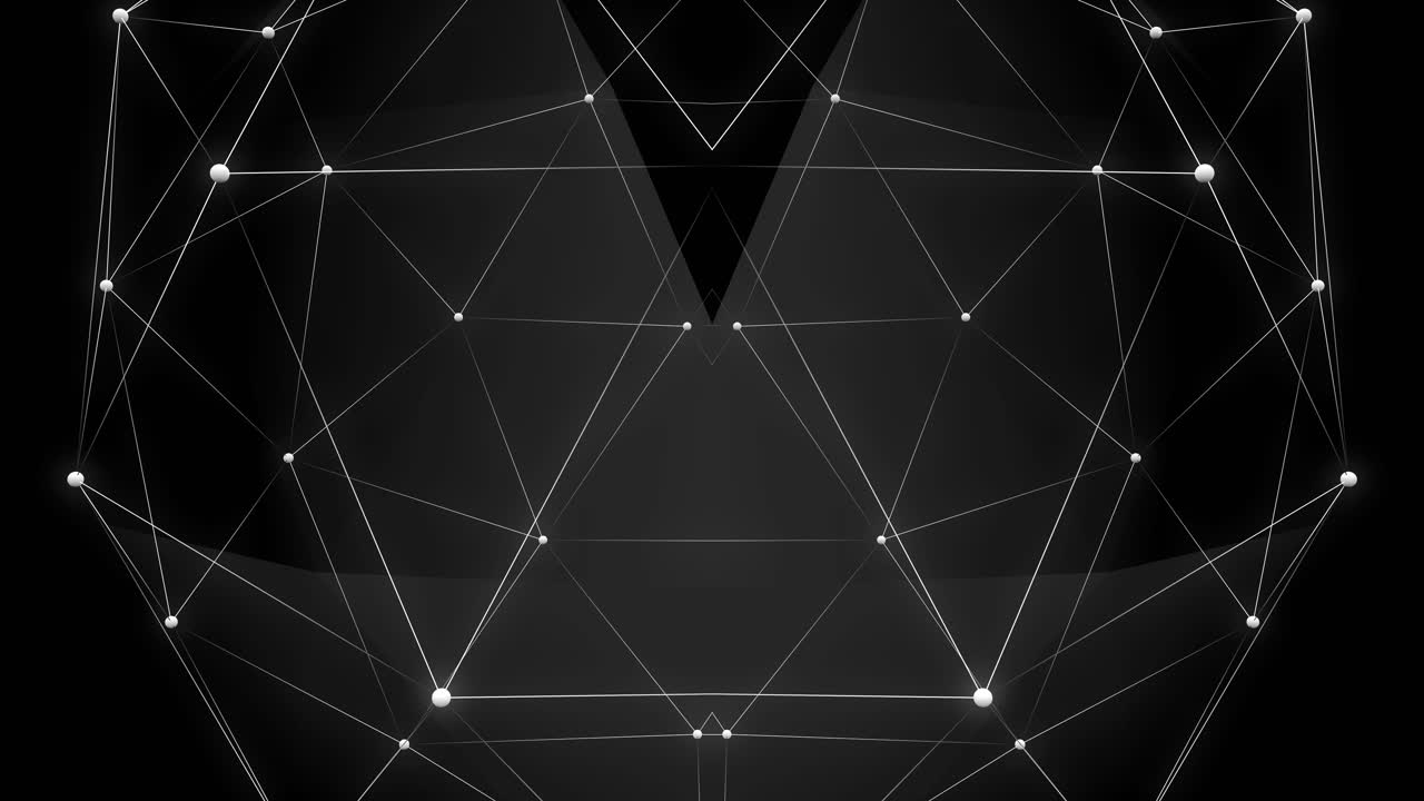 plexo resumen videojockey bucle tres conjuntos en blanco y negro hermoso paralelo geométrico fondo puntos líneas tecnología red futurista láser ligero brillo caleidoscopio hermosa sin costura elemento baja escuela politécnica