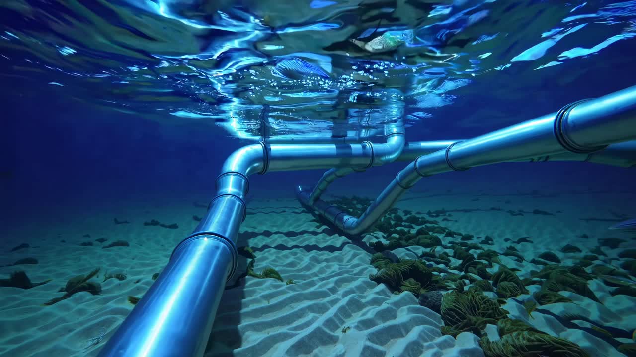 산호초에서 수중 파이프 라인 시스템