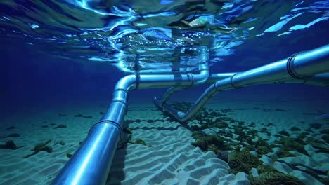 underwater pipeline system in coral reef